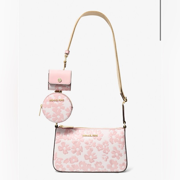 Michael Kors Jet Set Small Sequined Floral Print Crossbody Bag with Case… - Picture 1 of 14